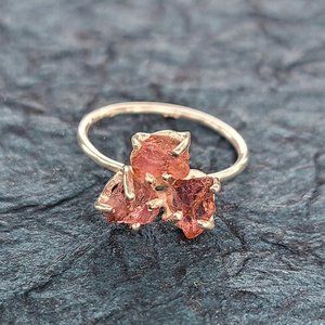 Raw Tourmaline Ring in Sterling Silver ,Tourmaline ring size 7